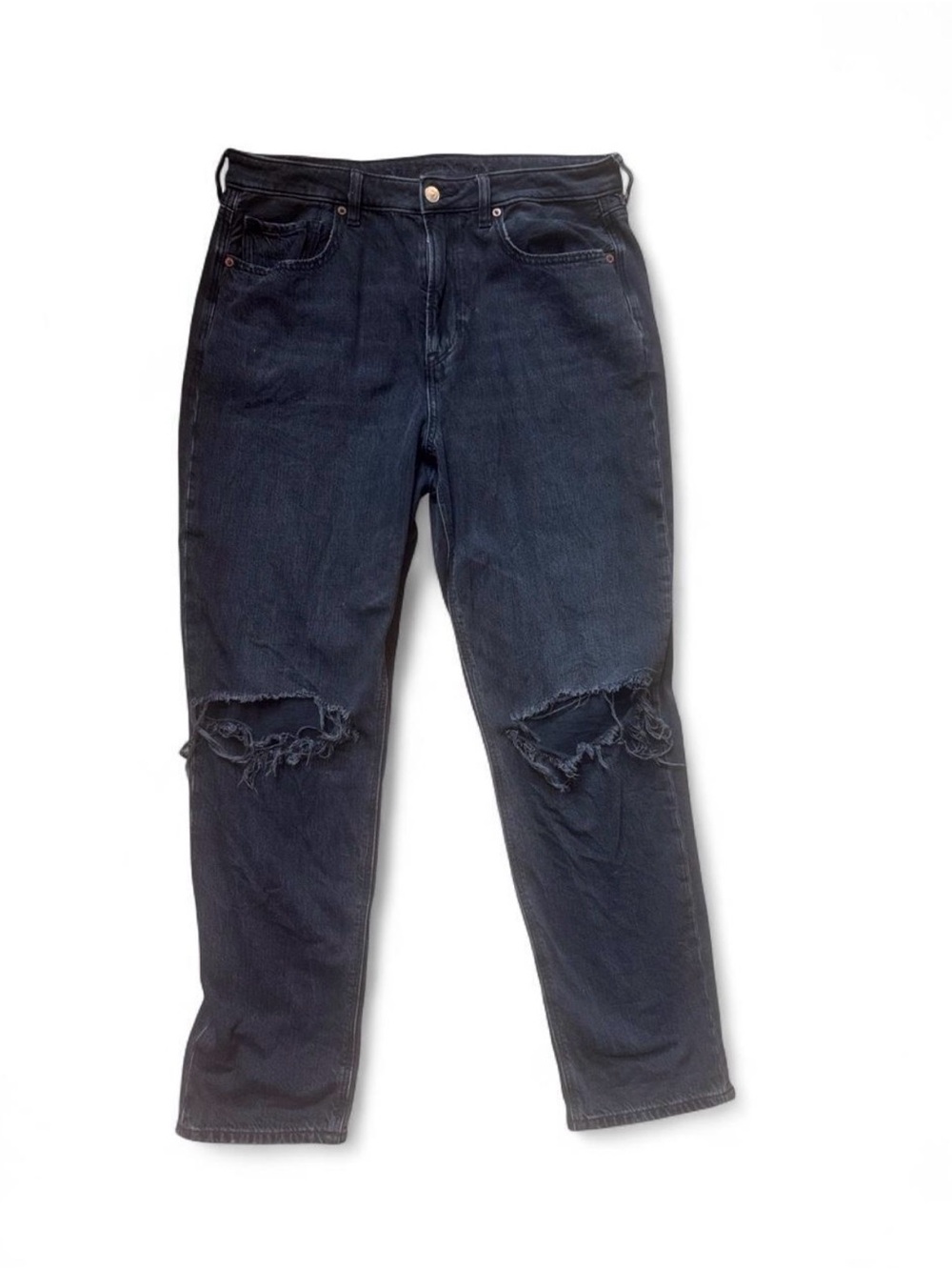 American Eagle Outfitters Black Distressed STRGID Jeans Size 12